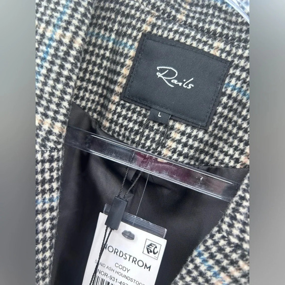 Rails Cody Blazer Jacket Women Sand Ash Houndstooth Brown Size Large nwt - Picture 5 of 16